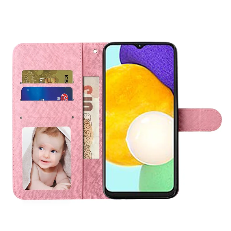 Pattern Printing Fully Wrapped Folio Flip Leather Wallet Phone Case Cover with Stand for Samsung Galaxy A53 5G - Bear