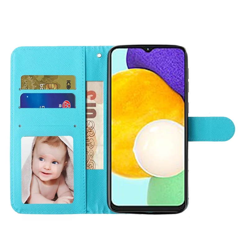 Folio Flip Pattern Printing Scratch Proof Leather Wallet Phone Case Cover with Stand for Samsung Galaxy A33 5G - Marble