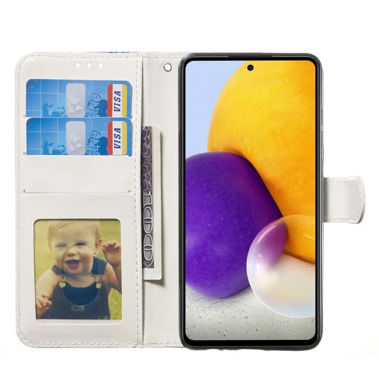 Funda de Teléfono con Soporte y Billetera de Cuero Estampado en Relieve a Prueba de Caídas para Samsung Galaxy A13 5G / A04s 4G (164.7 x 76.7 x 9.1 mm) - Búho