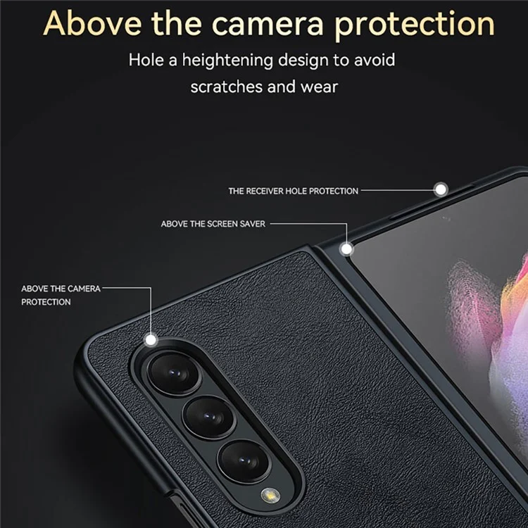 Sulada Anti-automne Crazy Horse Texture Anti-Scratch Coating De Coating PC Couverture De Téléphone Portable Pour Samsung W21 5G / Galaxy Z Fold2 5g - Café