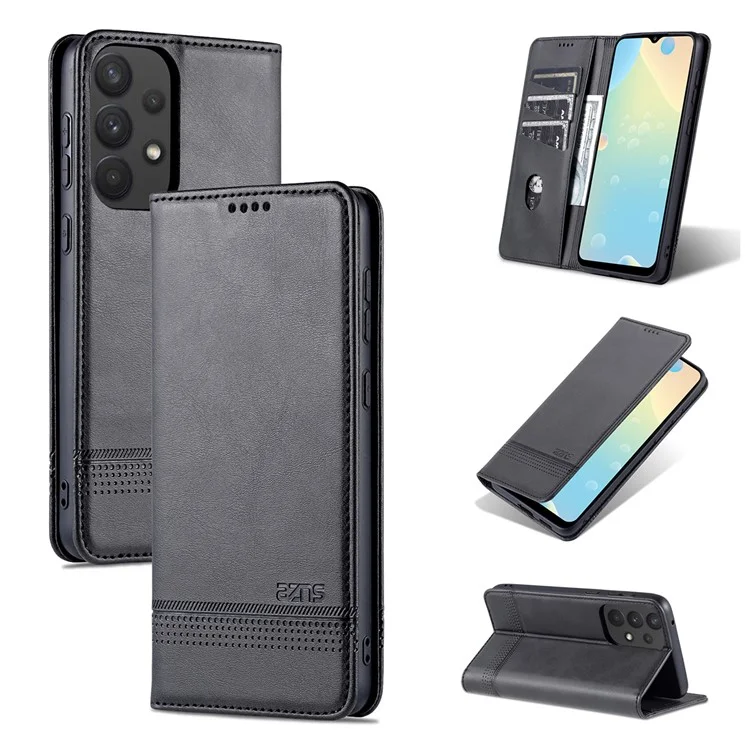AZNS Portafoglio in Pelle PU Flip Case Assorbimento Magnetico Supporto Pieghevole Custodia Protettiva per Samsung Galaxy A53 5G - Nero