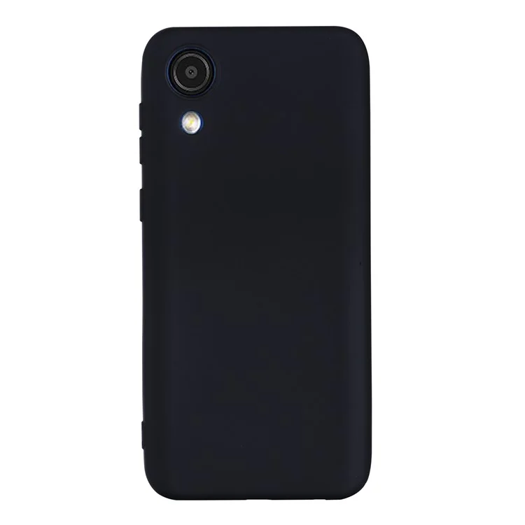 Coque de téléphone en silicone liquide lisse et doux avec doublure en microfibre pour Samsung Galaxy A03 Core - Noir