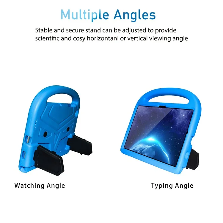 Para Samsung Galaxy Tab A8 10.5 (2021) / A8 10.5 (2022) Alça Portátil Estilo Pardal Capa Tablet à Prova de Choque Dobrável com Suporte Anti-queda Capa EVA - Azul
