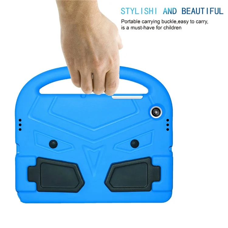 Para Samsung Galaxy Tab A8 10.5 (2021) / A8 10.5 (2022) Alça Portátil Estilo Pardal Capa Tablet à Prova de Choque Dobrável com Suporte Anti-queda Capa EVA - Azul