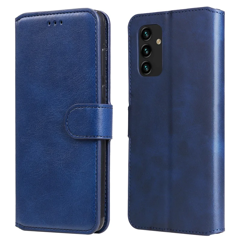 Well-protected Wallet Stand PU Leather + TPU Magnetic Clasp Phone Cover Case for Samsung Galaxy A13 4G - Blue