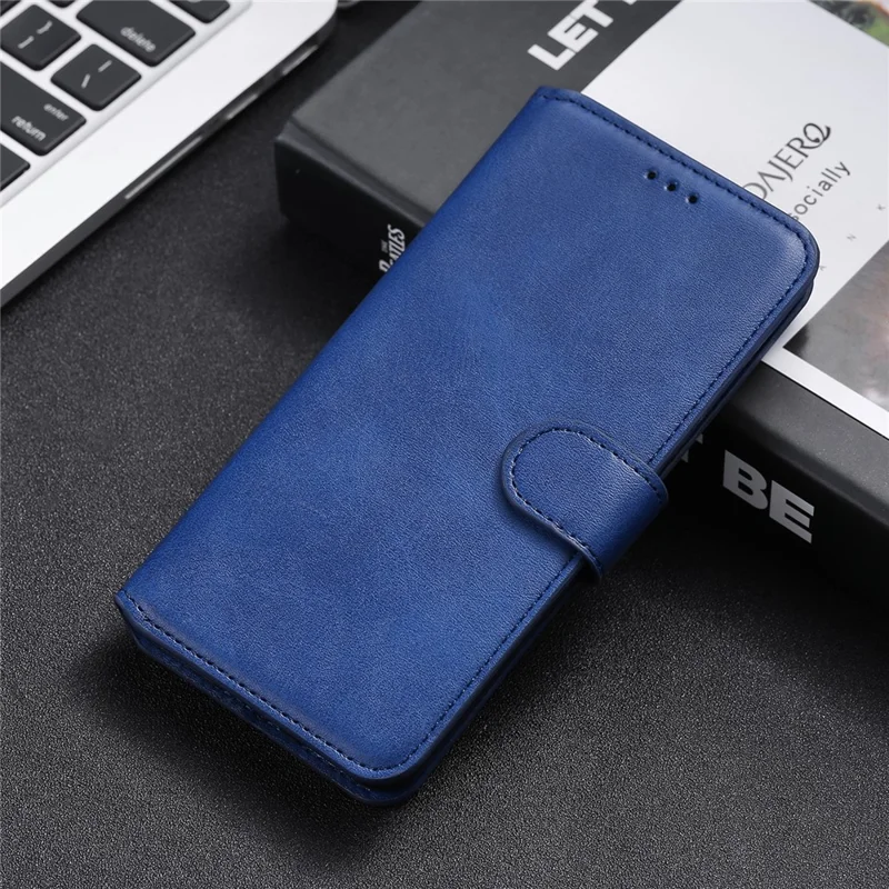 Well-protected Wallet Stand PU Leather + TPU Magnetic Clasp Phone Cover Case for Samsung Galaxy A13 4G - Blue