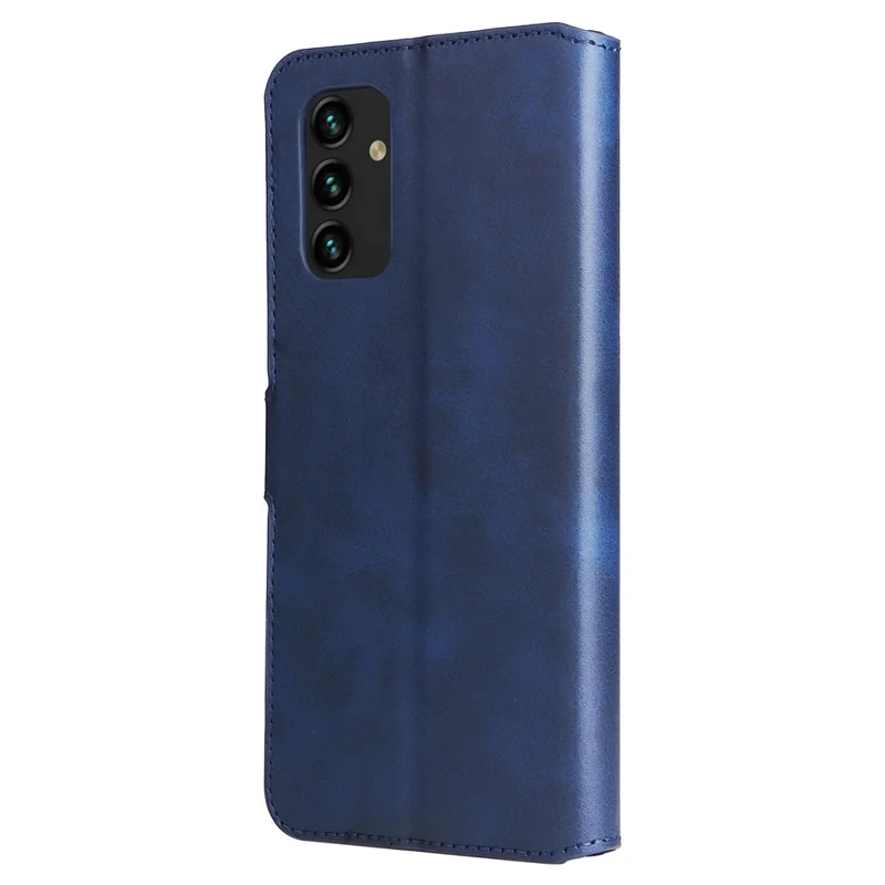 Well-protected Wallet Stand PU Leather + TPU Magnetic Clasp Phone Cover Case for Samsung Galaxy A13 4G - Blue