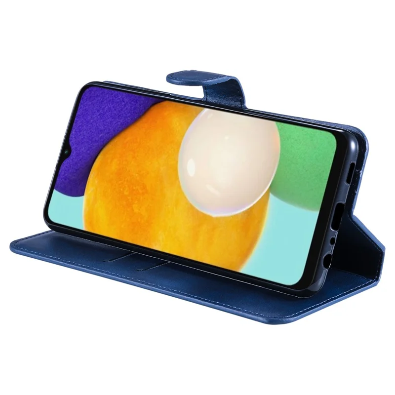 Well-protected Wallet Stand PU Leather + TPU Magnetic Clasp Phone Cover Case for Samsung Galaxy A13 4G - Blue