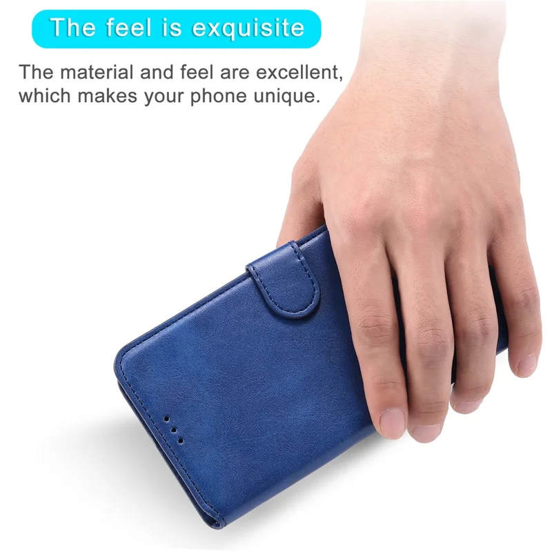 Well-protected Wallet Stand PU Leather + TPU Magnetic Clasp Phone Cover Case for Samsung Galaxy A13 4G - Blue