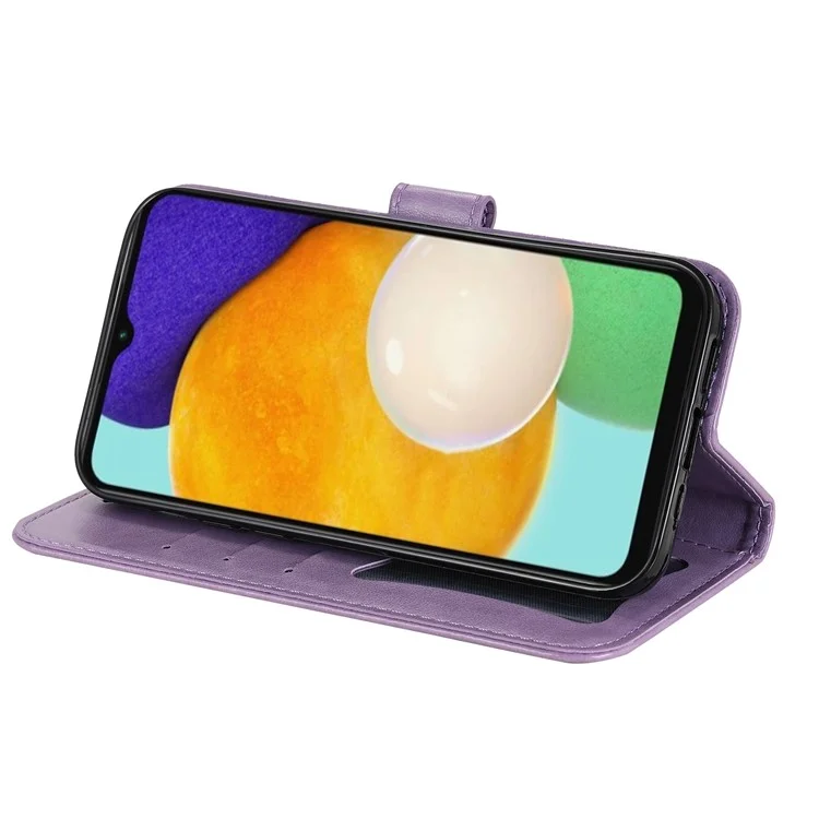 Geldbörse Ständer Handyhülle Mandala Blume Geprägte Folio Flip Schutzhülle aus Leder für Samsung Galaxy A13 4G - Lila