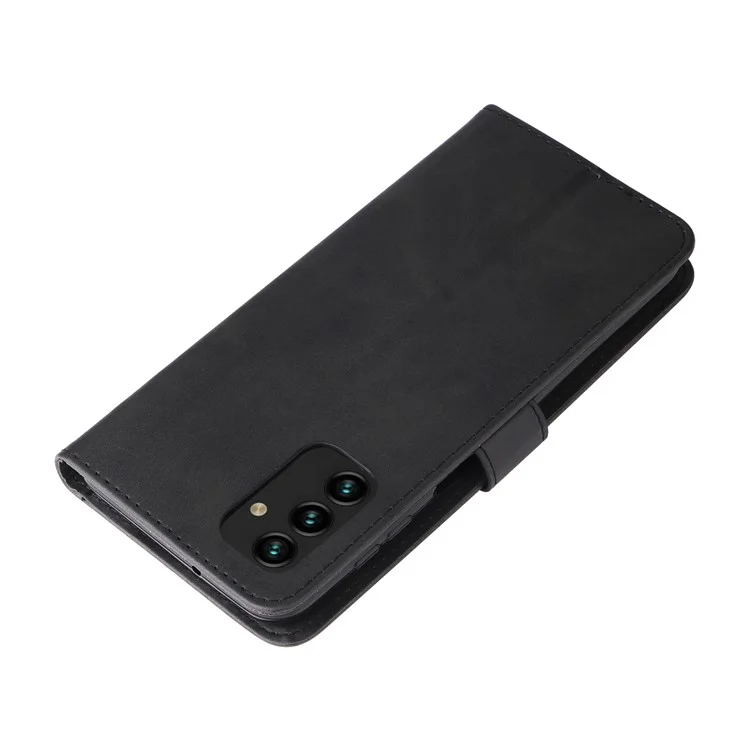 Outer Zipper Pocket PU Leather Phone Case Folio Flip Wallet Stand Full Protection Cover for Samsung Galaxy A13 4G - Black