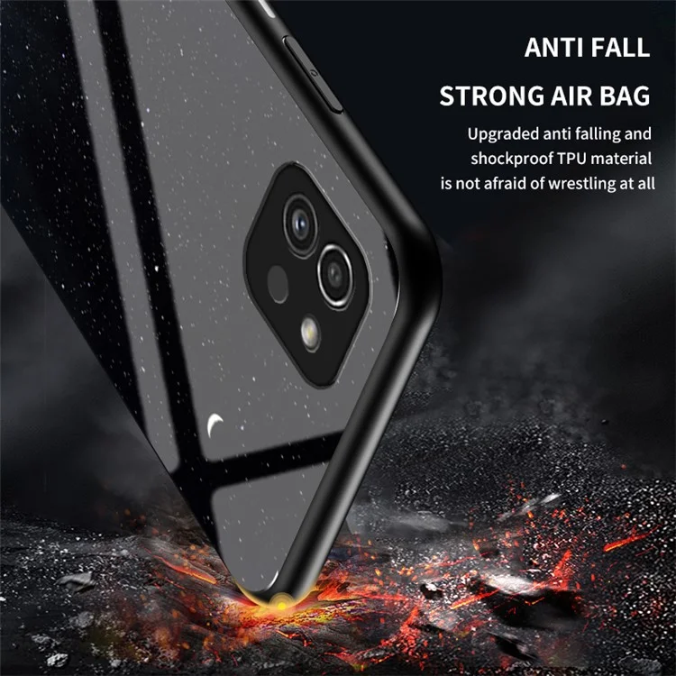 Custodia protettiva in vetro temperato con motivo a cielo stellato e telaio in TPU per Samsung Galaxy A03 (164,2 x 75,9 x 9,1 mm) - Colore cielo stellato