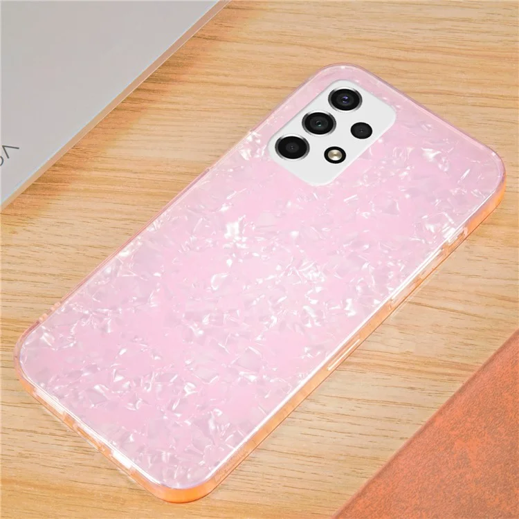 IPAKY IMD Acrylic + Soft TPU Phone Case Shockproof Phone Covering for Samsung Galaxy A53 5G - Pink