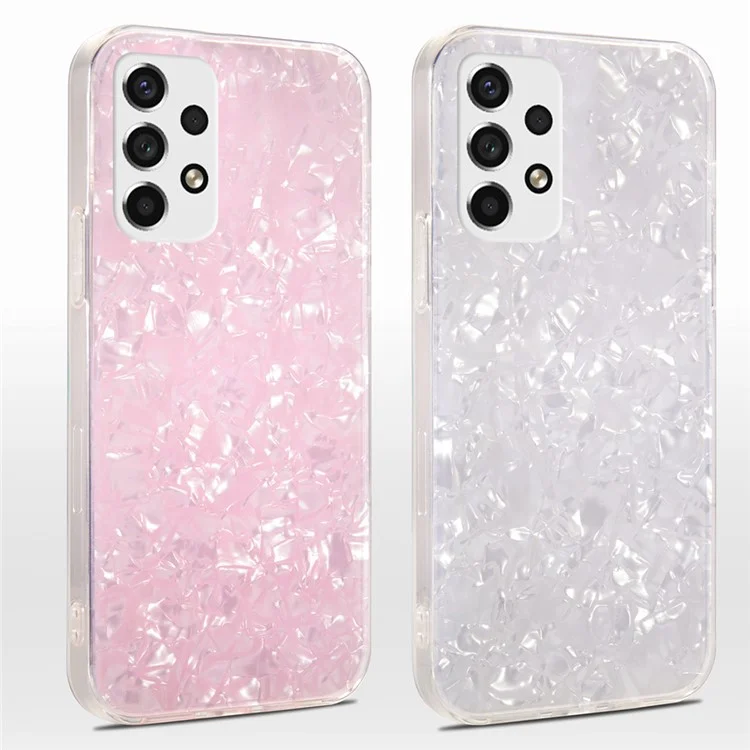 IPAKY IMD Acrylic + Soft TPU Phone Case Shockproof Phone Covering for Samsung Galaxy A53 5G - Pink
