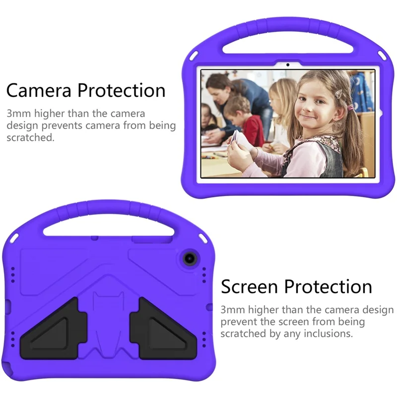 Pour Samsung Galaxy Tab A8 10.5 (2021) Coque Tablette Eva Anti-rayures Anti-rayures Avec Poignée - Mauve