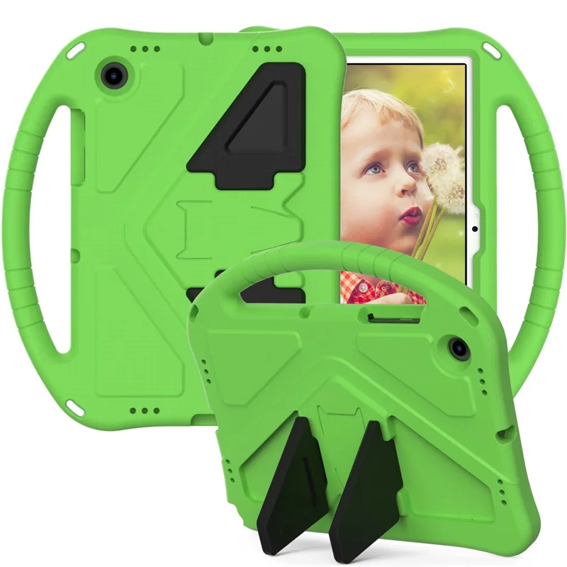 For Samsung Galaxy Tab A8 10.5 (2021) / A8 10.5 (2022) Kickstand Design Anti-scratch EVA Tablet Case with Handle - Green