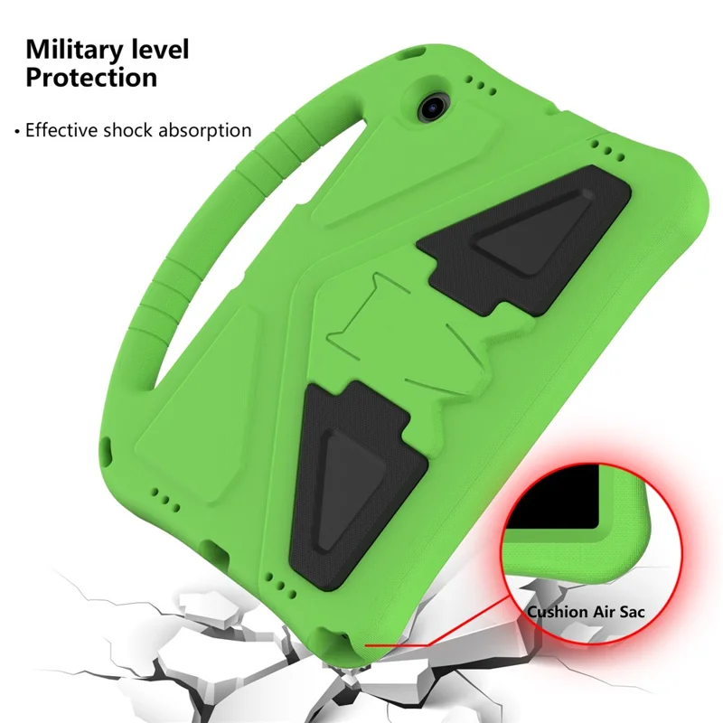 For Samsung Galaxy Tab A8 10.5 (2021) / A8 10.5 (2022) Kickstand Design Anti-scratch EVA Tablet Case with Handle - Green