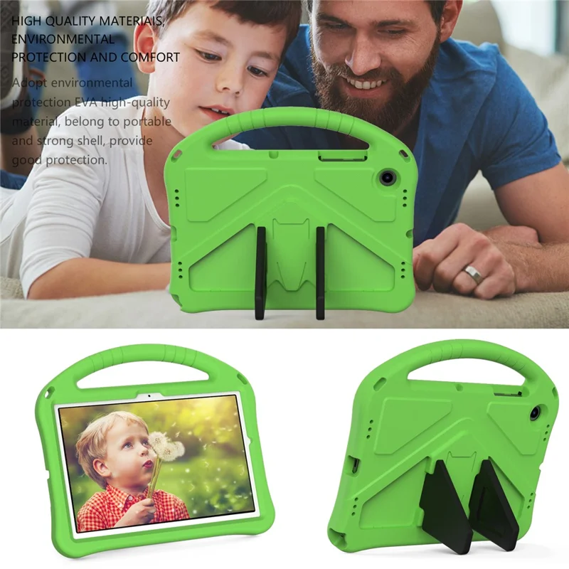 For Samsung Galaxy Tab A8 10.5 (2021) / A8 10.5 (2022) Kickstand Design Anti-scratch EVA Tablet Case with Handle - Green