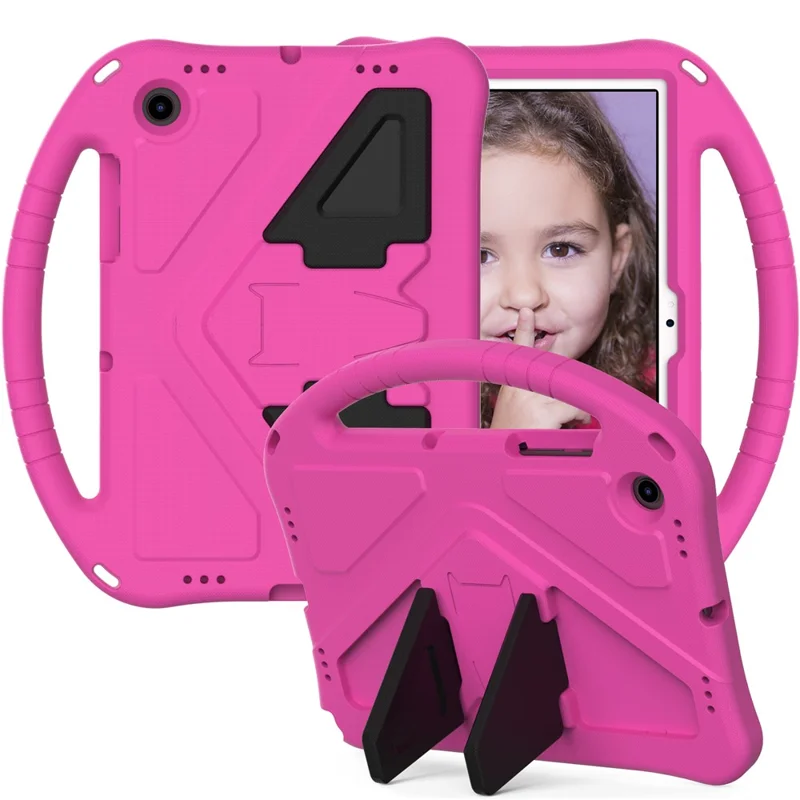 Para Samsung Galaxy Tab A8 10.5 (2021) / A8 10.5 (2022) Diseño de soporte con montura Funda para tableta antiarañazos de EVA con asa - Rosa