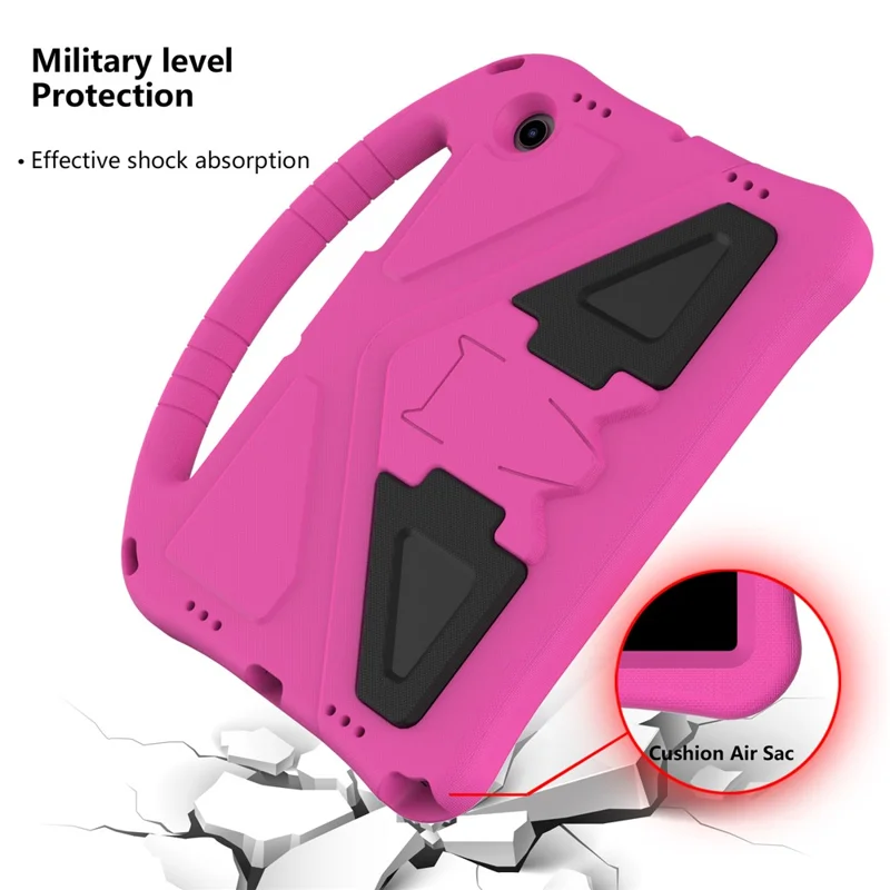 Para Samsung Galaxy Tab A8 10.5 (2021) / A8 10.5 (2022) Diseño de soporte con montura Funda para tableta antiarañazos de EVA con asa - Rosa