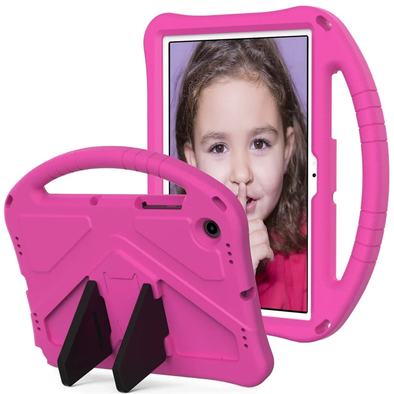 Para Samsung Galaxy Tab A8 10.5 (2021) / A8 10.5 (2022) Diseño de soporte con montura Funda para tableta antiarañazos de EVA con asa - Rosa
