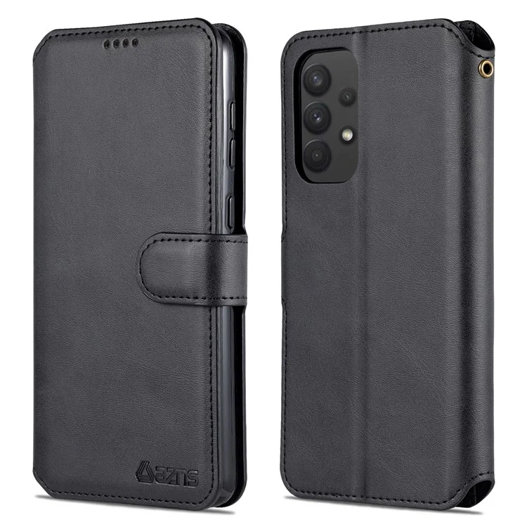 AZNS Funda de cuero PU resistente a los golpes con cierre magnético, funda de teléfono con soporte plegable para Samsung Galaxy A33 5G - Negro
