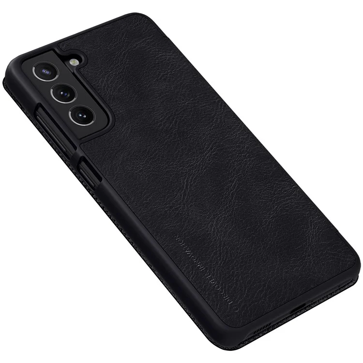 Kartenhalter Von Nillkin Qin Serie PU Leder Flip Telefon Für Samsung Galaxy S21 fe 5g - Schwarz