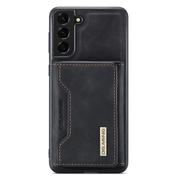 DG.MING M2 Serie für Samsung Galaxy S22 5G Magnetisches 2-in-1-Wallet Stoßfestes Handyhülle Unterstützt kabelloses Laden Schale - Schwarz
