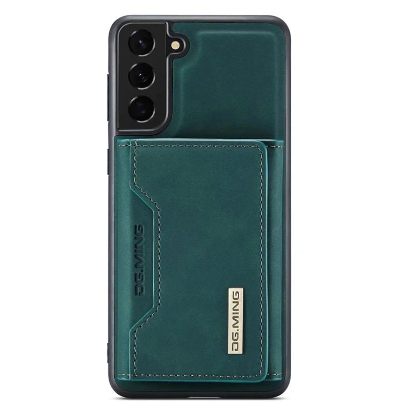 DG.MING M2 Series for Samsung Galaxy S22 5G Magnetic 2-in-1 Wallet Shockproof Phone Case Support Wireless Charging Shell - Green