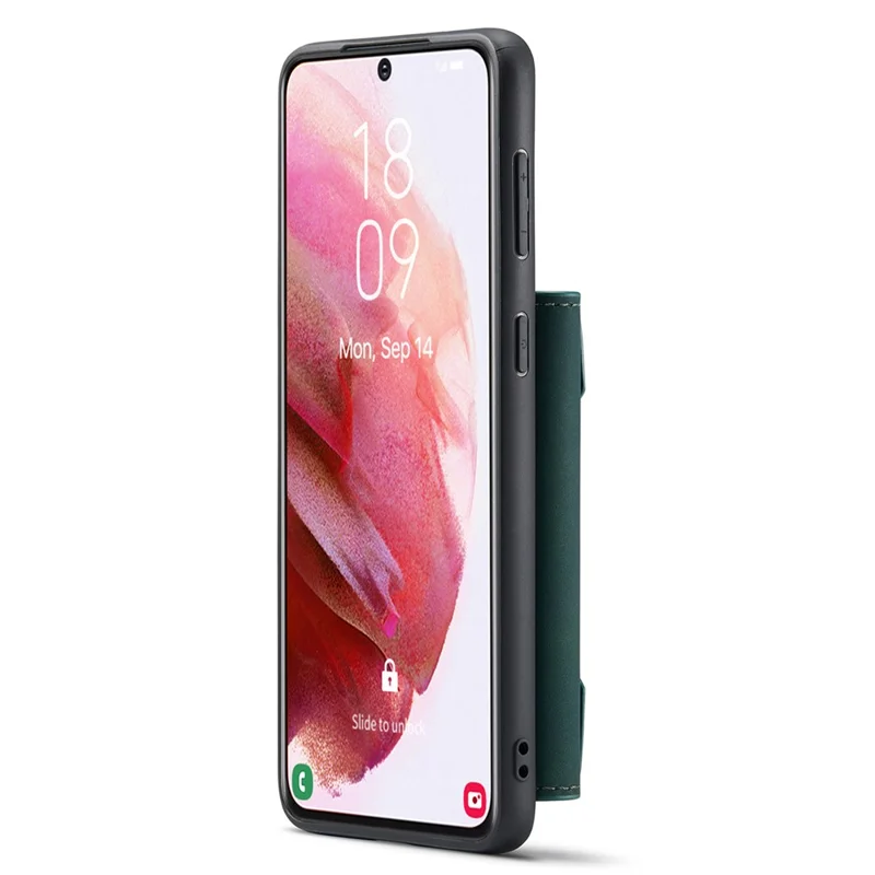 DG.MING M2 Series for Samsung Galaxy S22 5G Magnetic 2-in-1 Wallet Shockproof Phone Case Support Wireless Charging Shell - Green