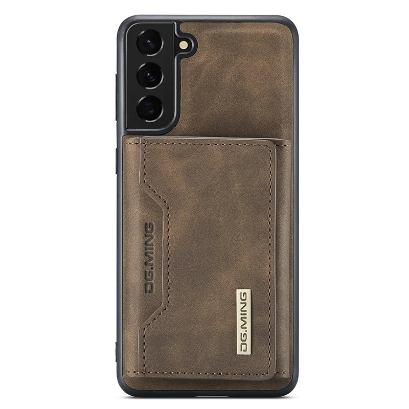 DG.MING M2 Series for Samsung Galaxy S22 5G Magnetic 2-in-1 Wallet Shockproof Phone Case Support Wireless Charging Shell - Coffee