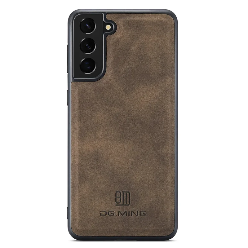 DG.MING M2 Series for Samsung Galaxy S22 5G Magnetic 2-in-1 Wallet Shockproof Phone Case Support Wireless Charging Shell - Coffee