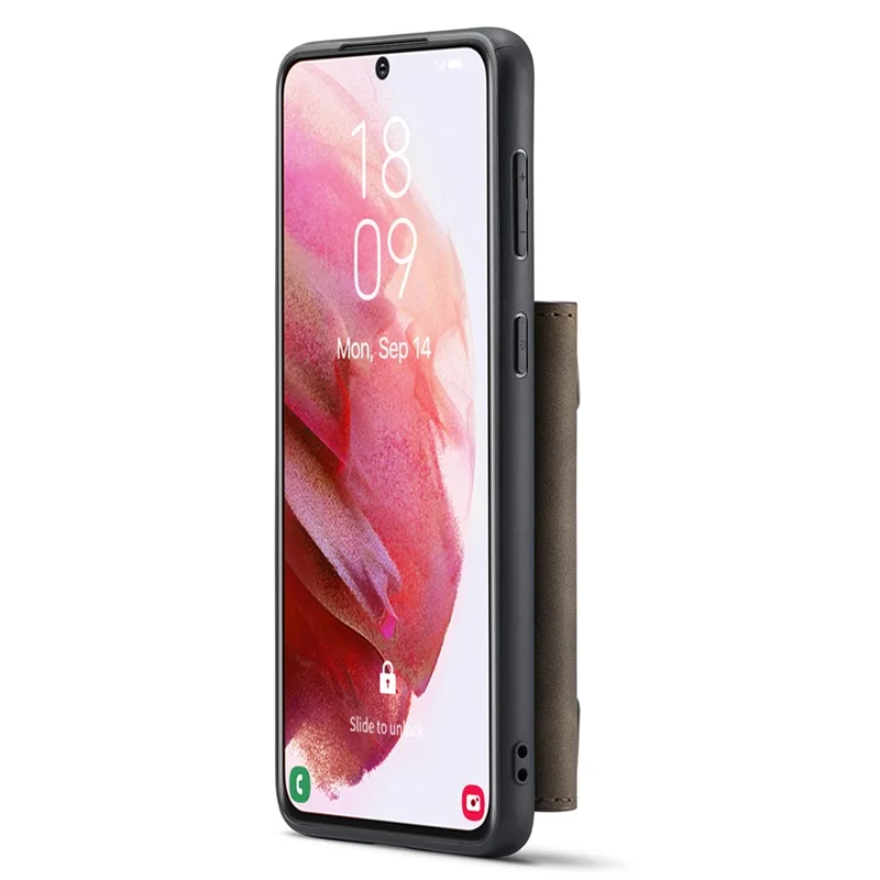 DG.MING M2 Series for Samsung Galaxy S22 5G Magnetic 2-in-1 Wallet Shockproof Phone Case Support Wireless Charging Shell - Coffee