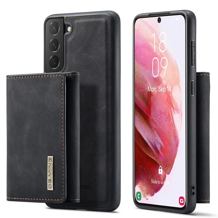 Dg. Ming M1-serie Für Samsung Galaxy S22+ 5G Anti-fall-abnehmbar 2-in-1-brieftaschen-stütze Drahtlose Ladung Telefonhülle - Schwarz