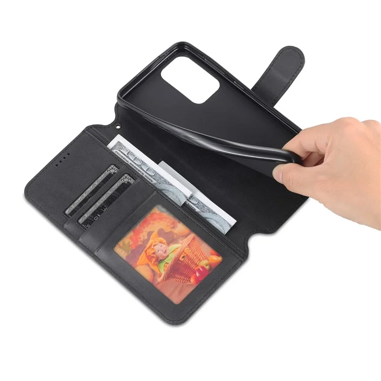 AZNS PU Leather Case Magnetic Clasp Wallet Shock Absorption Phone Cover with Foldable Stand for Samsung Galaxy A53 5G - Black