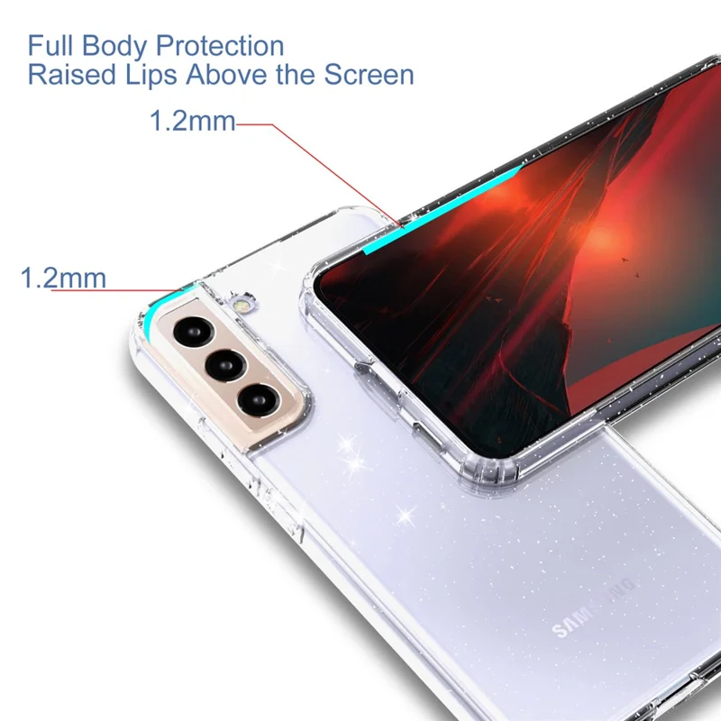 غطاء شفاف لامع من مادة TPU لجهاز Samsung Galaxy S22 5G GW18، غطاء واقي ناعم شفاف للهاتف المحمول - شفاف