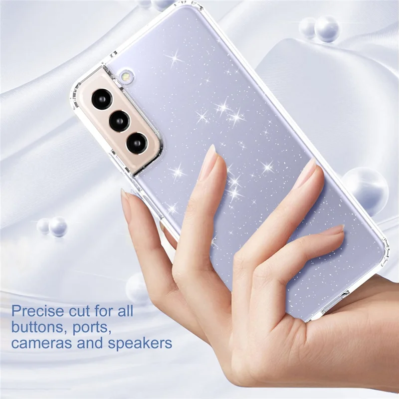 غطاء شفاف لامع من مادة TPU لجهاز Samsung Galaxy S22 5G GW18، غطاء واقي ناعم شفاف للهاتف المحمول - شفاف