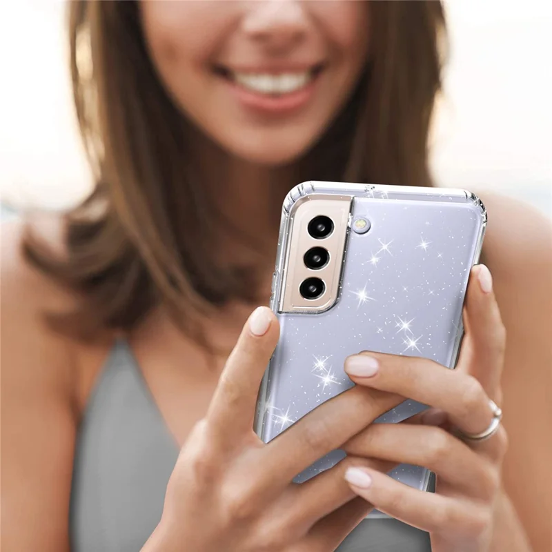 غطاء شفاف لامع من مادة TPU لجهاز Samsung Galaxy S22 5G GW18، غطاء واقي ناعم شفاف للهاتف المحمول - شفاف