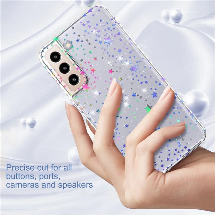Для Samsung Galaxy S22 5G GW18 Мягкий ТПУ IMD Стильный узор Anti-fall Phone Case - Лазерная звезда