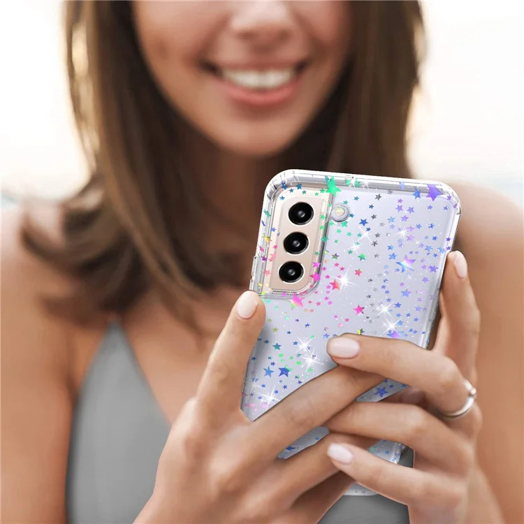 Для Samsung Galaxy S22 5G GW18 Мягкий ТПУ IMD Стильный узор Anti-fall Phone Case - Лазерная звезда