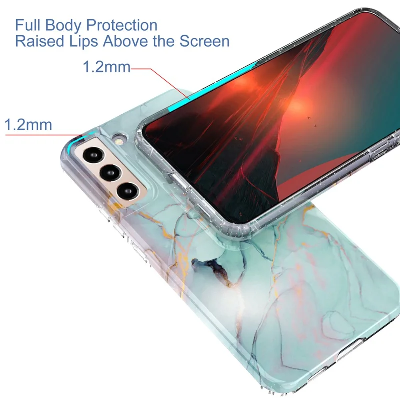 For Samsung Galaxy S22 5G GW18 Soft TPU IMD Stylish Pattern Anti-fall Phone Case - Marble A