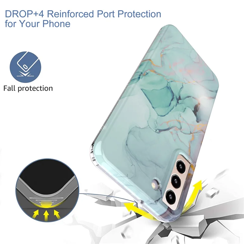 For Samsung Galaxy S22 5G GW18 Soft TPU IMD Stylish Pattern Anti-fall Phone Case - Marble A