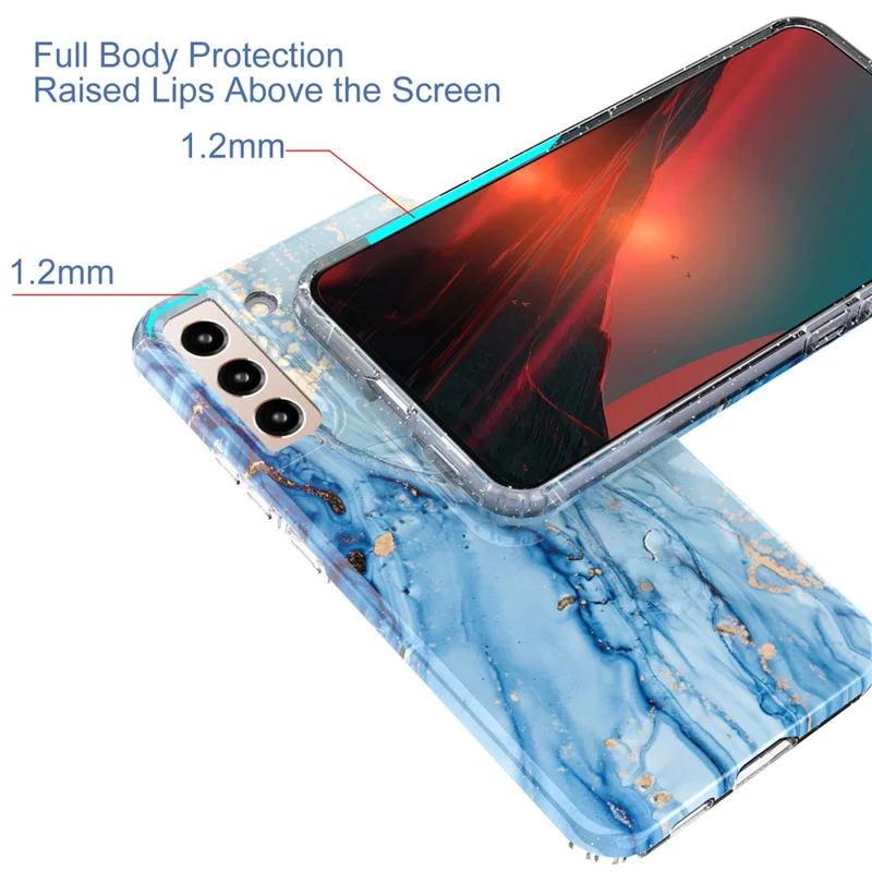 For Samsung Galaxy S22 5G GW18 Soft TPU IMD Stylish Pattern Anti-fall Phone Case - Marble C