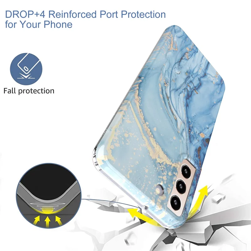 For Samsung Galaxy S22 5G GW18 Soft TPU IMD Stylish Pattern Anti-fall Phone Case - Marble C