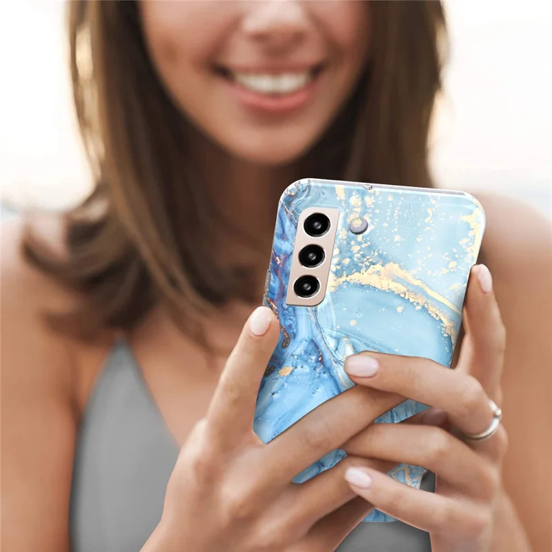 For Samsung Galaxy S22 5G GW18 Soft TPU IMD Stylish Pattern Anti-fall Phone Case - Marble C