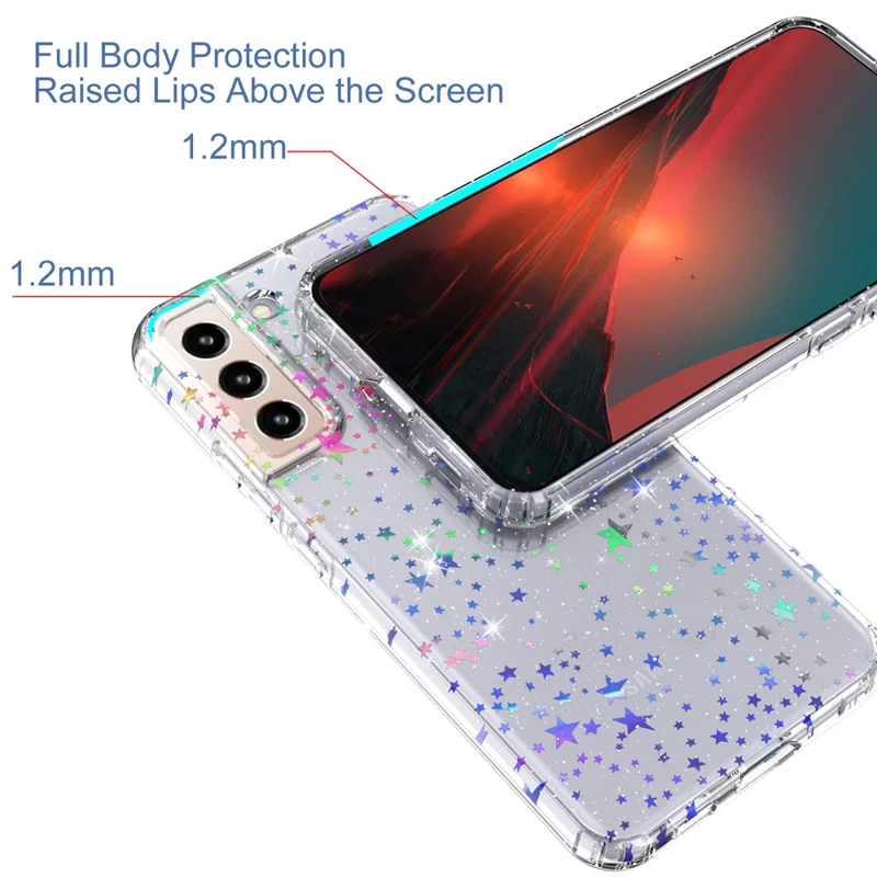 For Samsung Galaxy S22+ 5G GW18 Soft TPU IMD Pattern Protective Cell Phone Case - Laser Star