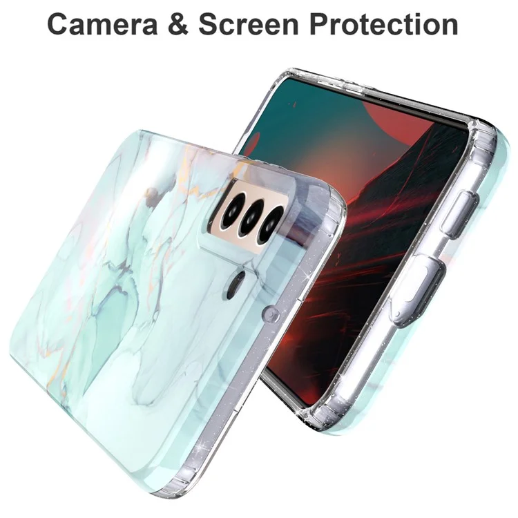 Pour Samsung Galaxy S22+ 5G GW18 Soft TPU IMD Pattern Protective Cell Phone Case - Marble A