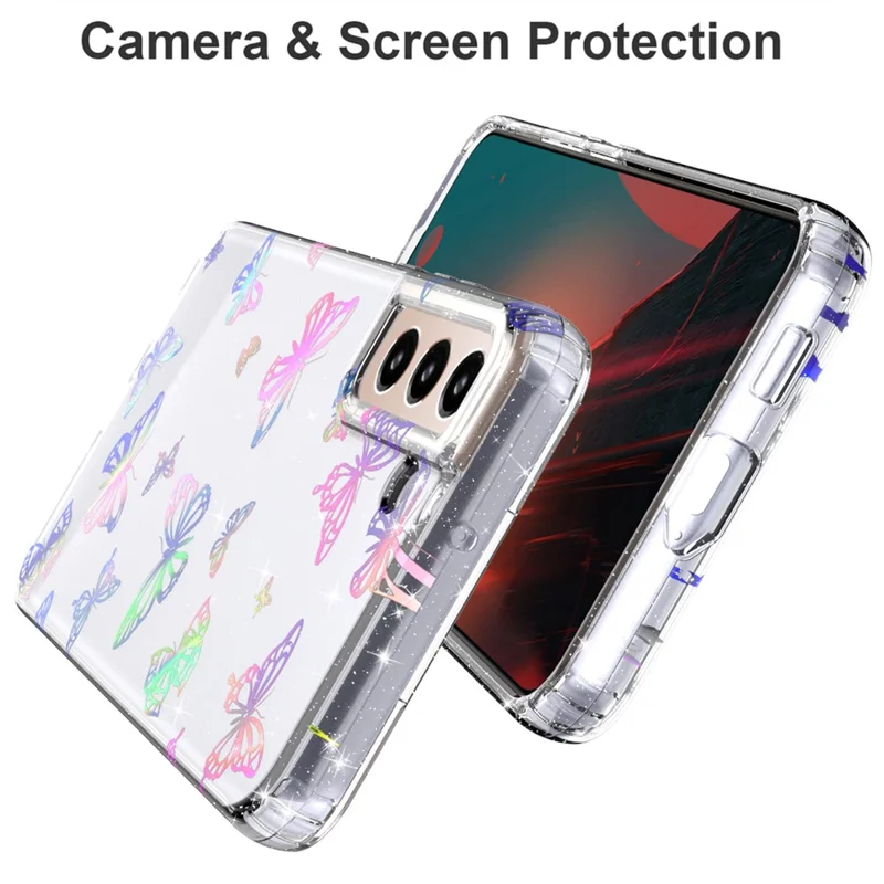 For Samsung Galaxy S22+ 5G GW18 Soft TPU IMD Pattern Protective Cell Phone Case - Laser Butterfly