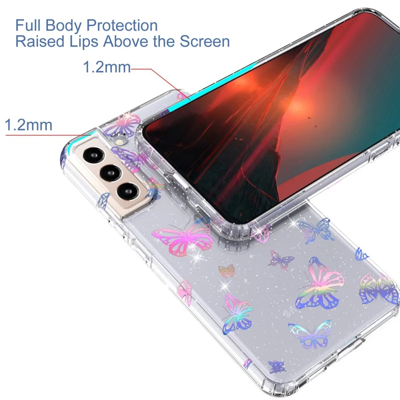 For Samsung Galaxy S22+ 5G GW18 Soft TPU IMD Pattern Protective Cell Phone Case - Laser Butterfly