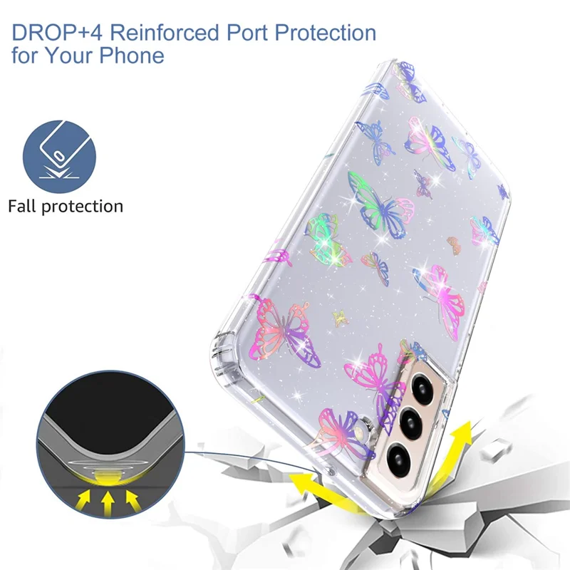 For Samsung Galaxy S22+ 5G GW18 Soft TPU IMD Pattern Protective Cell Phone Case - Laser Butterfly